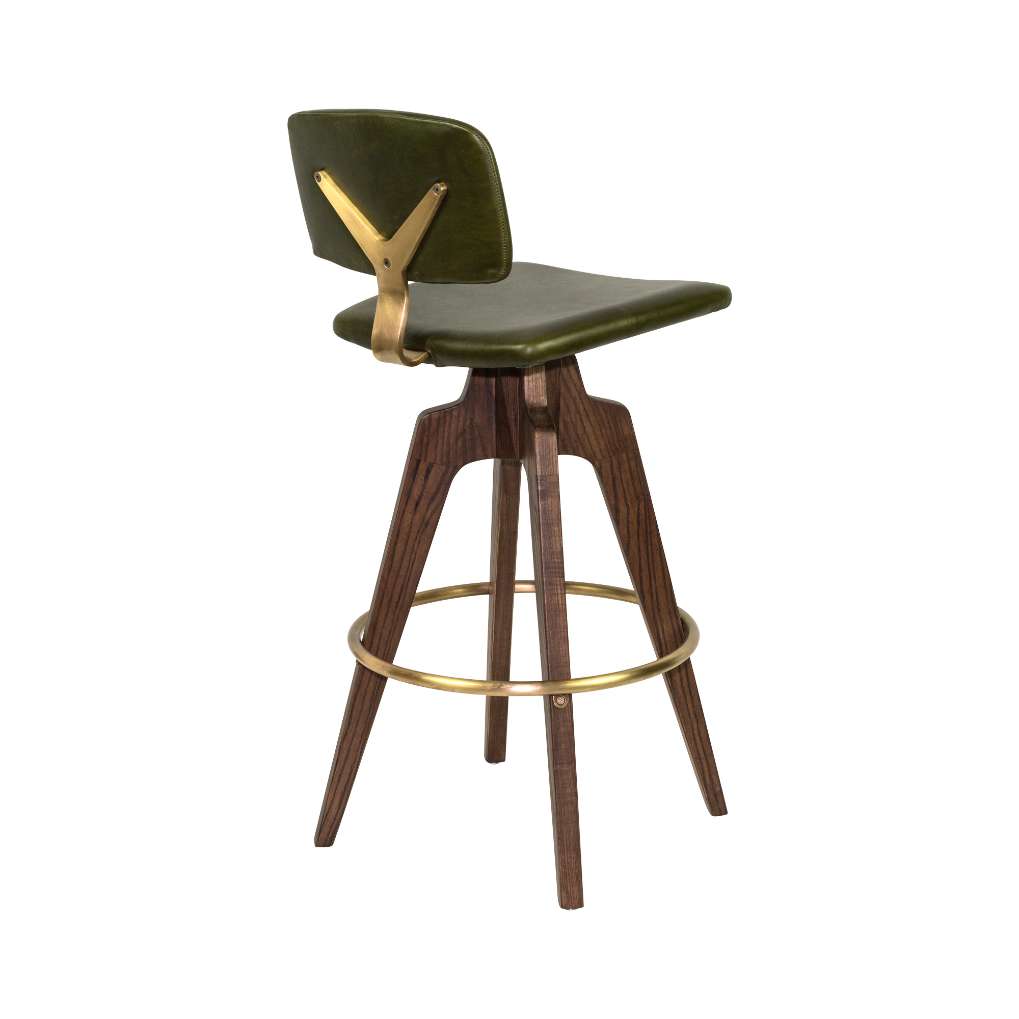 Brass swivel outlet bar stool